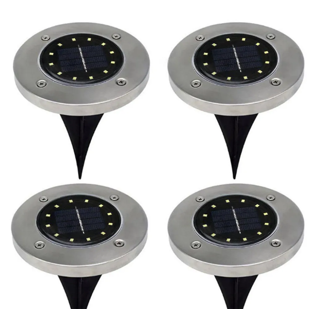 Модернизированный 4 шт. 12LED солнечный свет мощный подземный теплый белый под