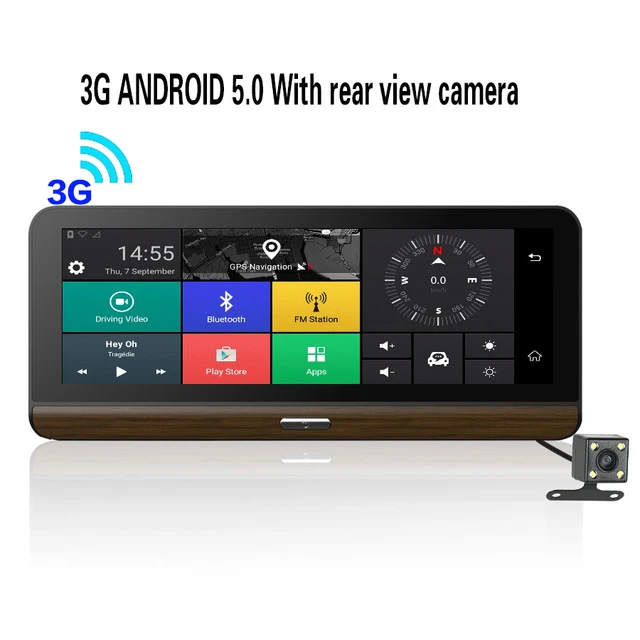 3G with rear camera Anfilite Автомобильный видеорегистратор с gps FHD 1080P Автомобильный видеорегистратор Камера 8 дюймовая цифровая видео Регистраторы Двойной объектив Registratory видеокамера - Название цвета: 3G with rear camera
