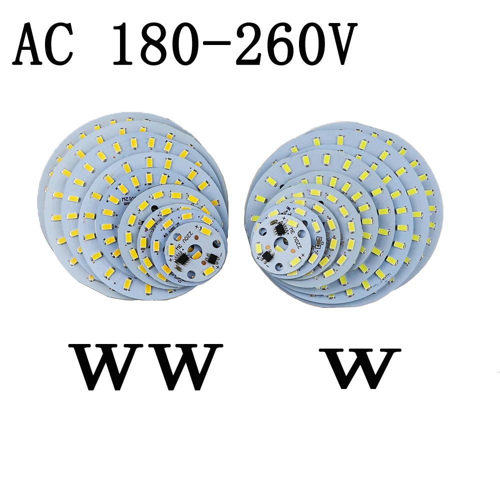 220v led plate Source 3W 5W 7W 10w 12W 15W 18W 24w 36w integrated IC driver 5730 SMD Cold Warm White aluminum pcb | Освещение
