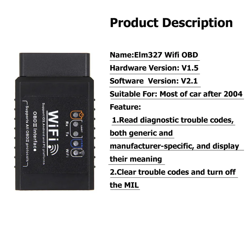 Elm327 Wi Fi OBD2 V1.5 аппаратный диагностический сканер для автомобилей инструмент