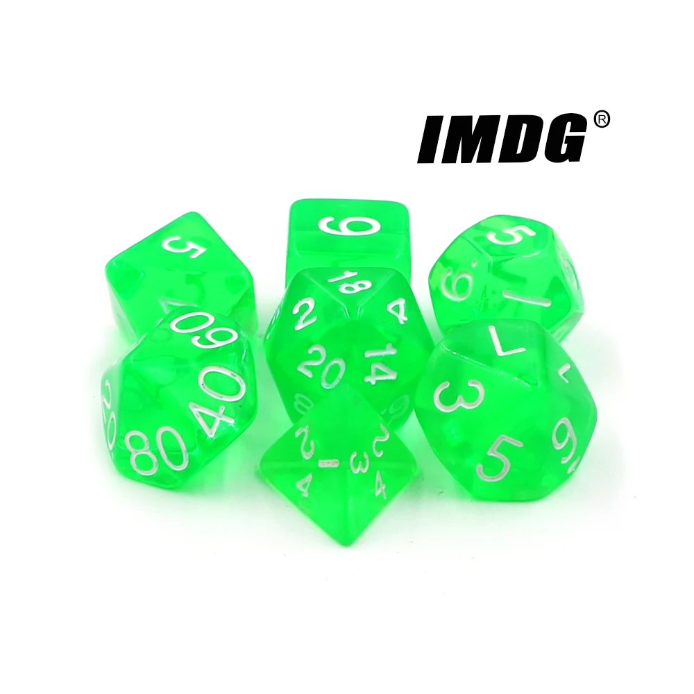 IMDG Новые 7 шт./компл. творческие RPG игровые кубики многогранные Акриловые Кубики DND