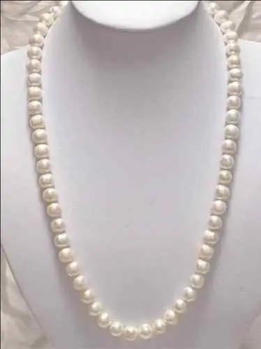

Beautiful! 8-9mm White Akoya Cultured Pearl Necklace 25" Free shipping