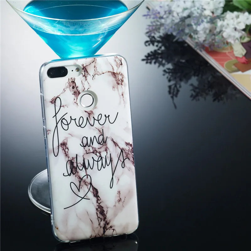 Роскошный чехол для Huawei Honor 9 Lite Мягкий ТПУ силиконовый рисунок под мраморный