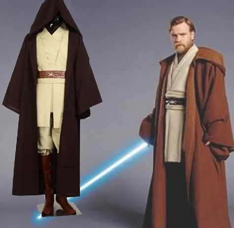

Free shipping Star Wars Costume Jedi Master Obi Wan/Ben Kenobi Cosplay Tunic Suit Costume Star Wars Cosplay Costume