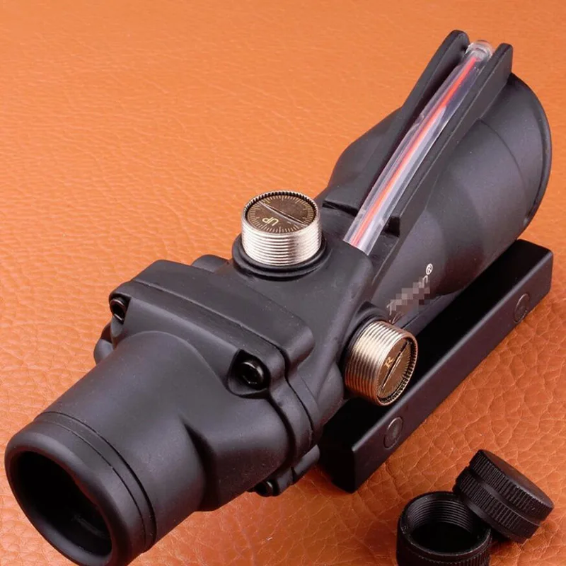 Охотничий Прицел ACOG 4X32 прицел из настоящего волокна красный зеленый оранжевый с