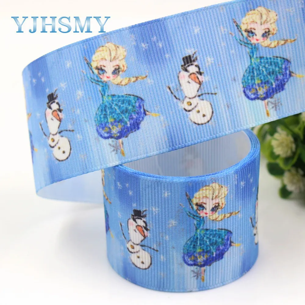 YJHSMY ленты 38 мм 5 ярдов мультфильм термопечать grosgrain лук кепка DIY аксессуары