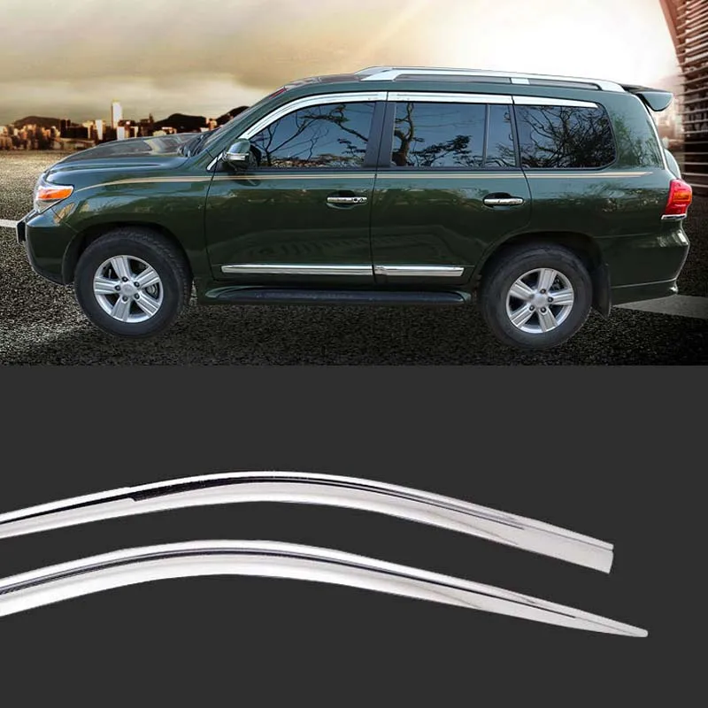 

1 Set Brand New Chrome Side Vent Sun Shade Window Visors Rain Guard Deflectors For Toyota Land Cruiser