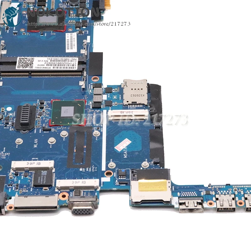 Материнская плата NOKOTION для ноутбука HP EliteBook Folio 9470M i5 3427u cpu 6050A2514101 MB A02 702849