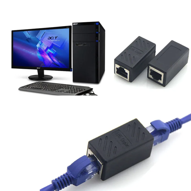 RJ45 разъем Cat7/6/5e Ethernet адаптер 8P8C сети расширитель расширение кабель для женский| |