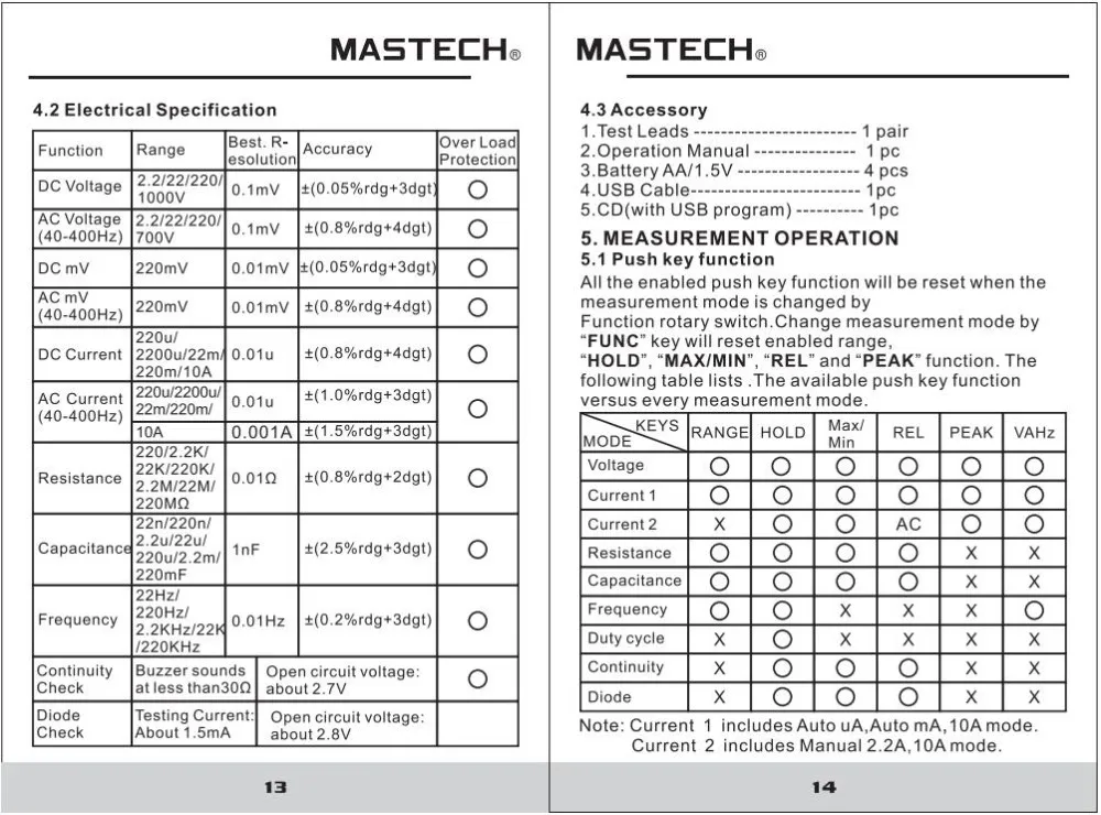 MASTECH MS8340B(MS8240D снят с производства) прецизионный умный Ручной цифровой мультиметр