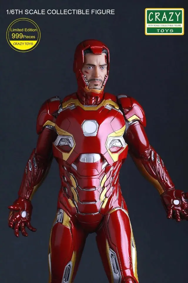 Безумные игрушки Marvel Мстители Железный человек 3 Марка XLV MK45 999 лимит 1:6 ПВХ