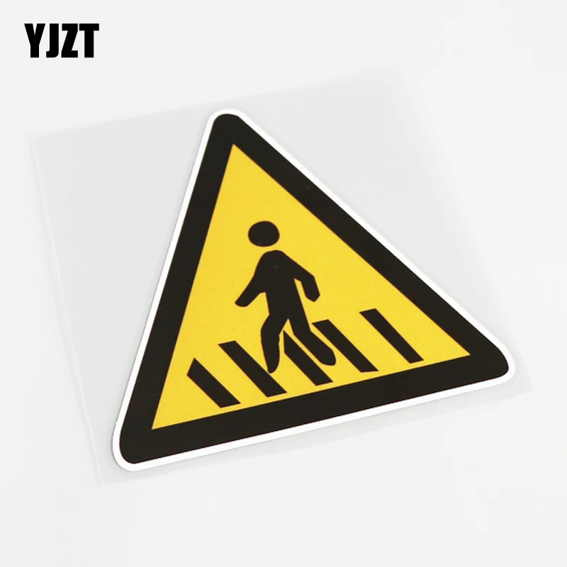 

YJZT 11.8CM*11.5CM Please Watch For Pedestrians Warning Mark Car Sticker Decal PVC 13-0740