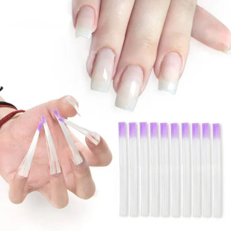 

10Pcs fibernails fiberglass for nail extension 2019 great hot fiberglass nails chopped strands Nail extension / fiberglass nail