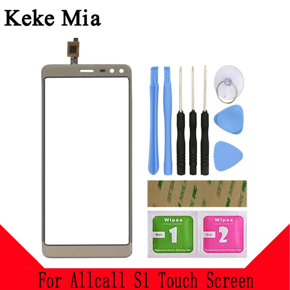 Gold With Tools Keke Миа 5," сенсорный экран панель для Allcall S1 сенсорный экран дигитайзер сенсор Переднее стекло Замена Бесплатный клей и салфетки - Цвет: Gold With Tools