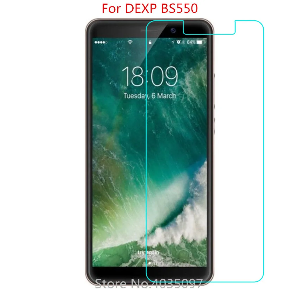 2 шт. для DEXP BS550 закаленное стекло 9H 2.5D Высококачественная защита экрана смартфона