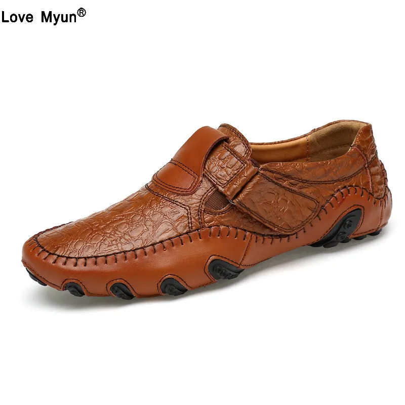 

Handmade Genuine Leather Mens Shoes Casual Luxury Brand Men Loafers Fashion Breathable Driving Shoes Slip On Moccasins563