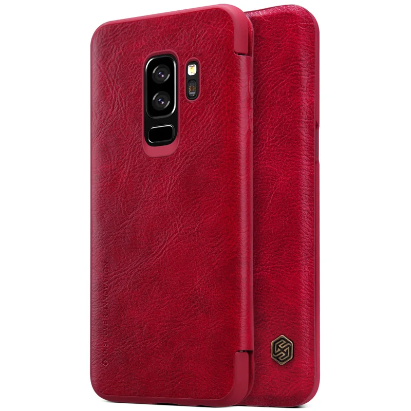 Красный Для samsung Galaxy S9 Plus чехол Nillkin Qin винтажный Флип кожаный чехол Деловой чехол для телефона для samsung S9 S8 Plus S7 Edge Coque - Цвет: Красный