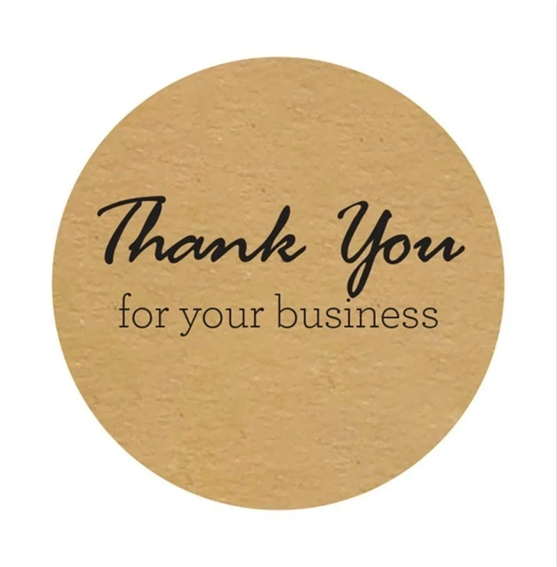 500 Labels per roll Round Natural Kraft Thank You Sticker seal labes Hand Made With Love Sticker Paper Stationery sticker