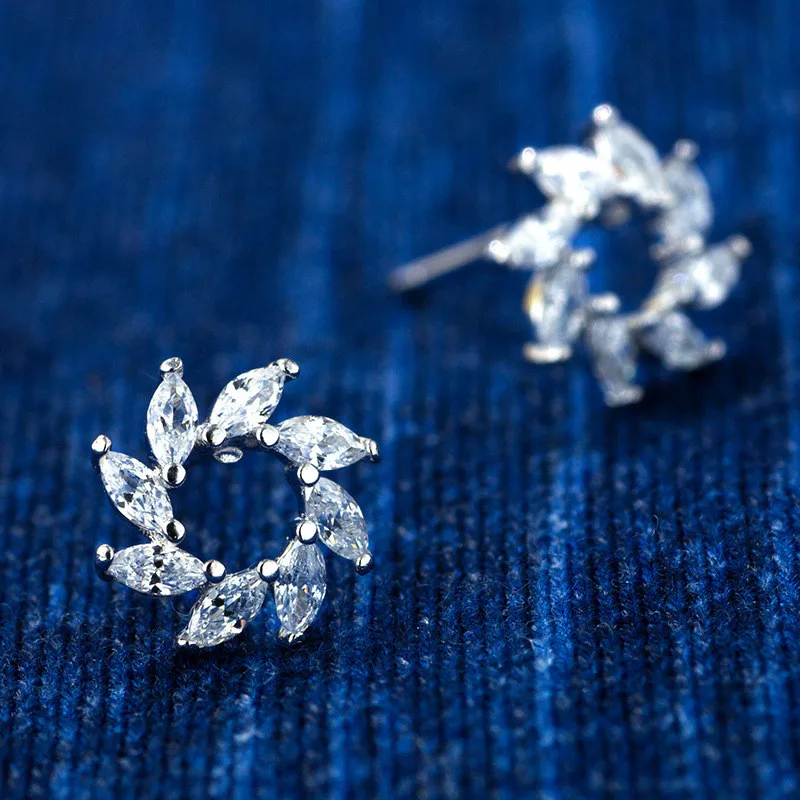 ONEVAN Корейский простой цветок с серебряным покрытием серьги гвоздики ASOS для