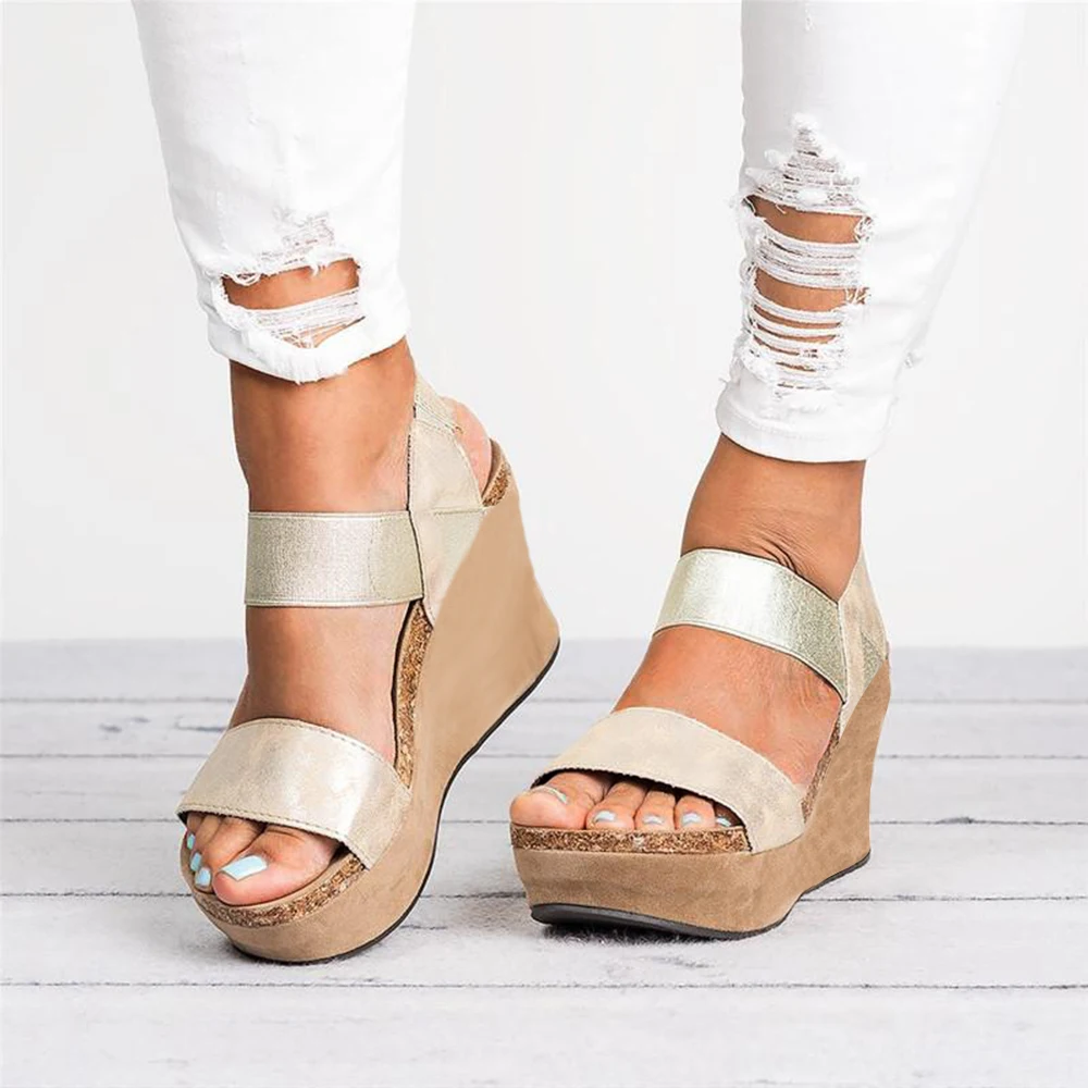 2019 г. новые летние сандалии женская пляжная обувь на танкетке глянцевые модные