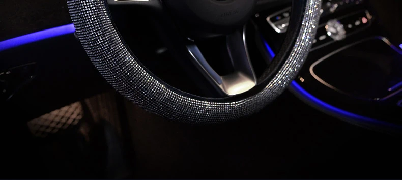 Новые роскошные Кристальные черные красные чехлы рулевого колеса автомобиля для женщин девочек Стразы с бриллиантами фиолетовые автомобильные аксессуары для женщин девушек