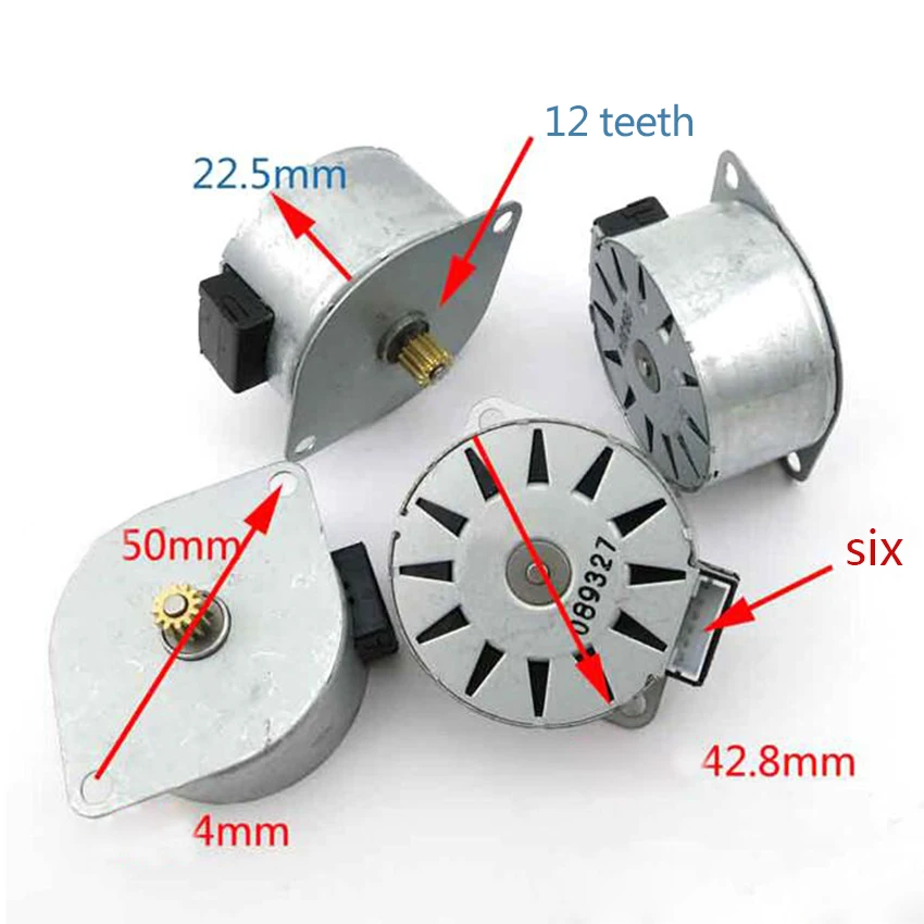 1 шт 6 провода 2 Фаза постоянного тока микро шаговый двигатель угол поворота 7 5
