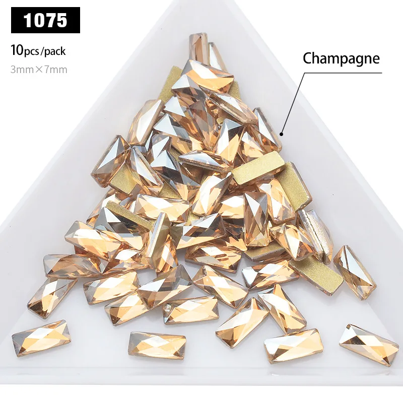 10Pcs 1075 10 шт Кристалл AB прямоугольные Стразы для ногтей Хамелеон пламя стеклянные украшения с плоской задней стороной 3d украшения для ногтей Аксессуары для маникюра - Цвет: 10Pcs 1075