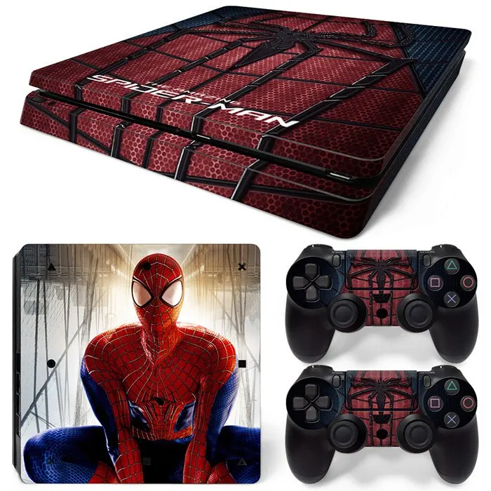 Прохладный паук кожи Стикеры виниловые наклейки для Sony PS4 Slim консоли+ из 2 предметов контроллер кожного покрова Наклейки