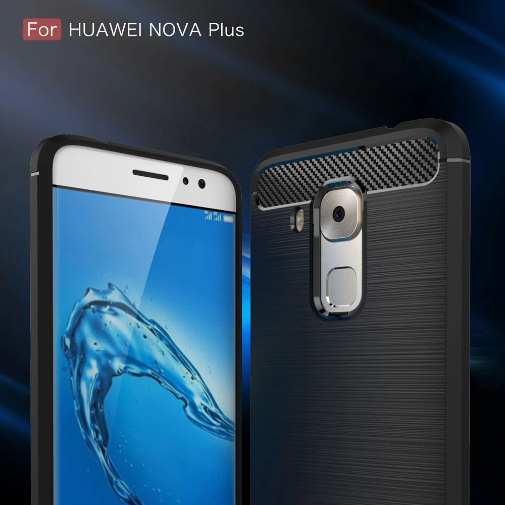 Для Huawei Nova Plus Телефон Случаях Роскошные Матовый Углеродного Волокна Case Обложка