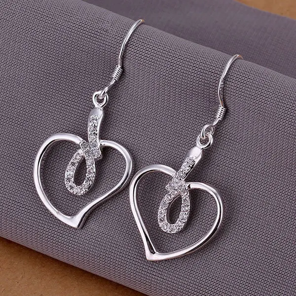 E228 silver earrings plated fashion jewelry beautiful high quality inlaid hollow heart earrings|jewelry thomas|jewelry welderjewelri |