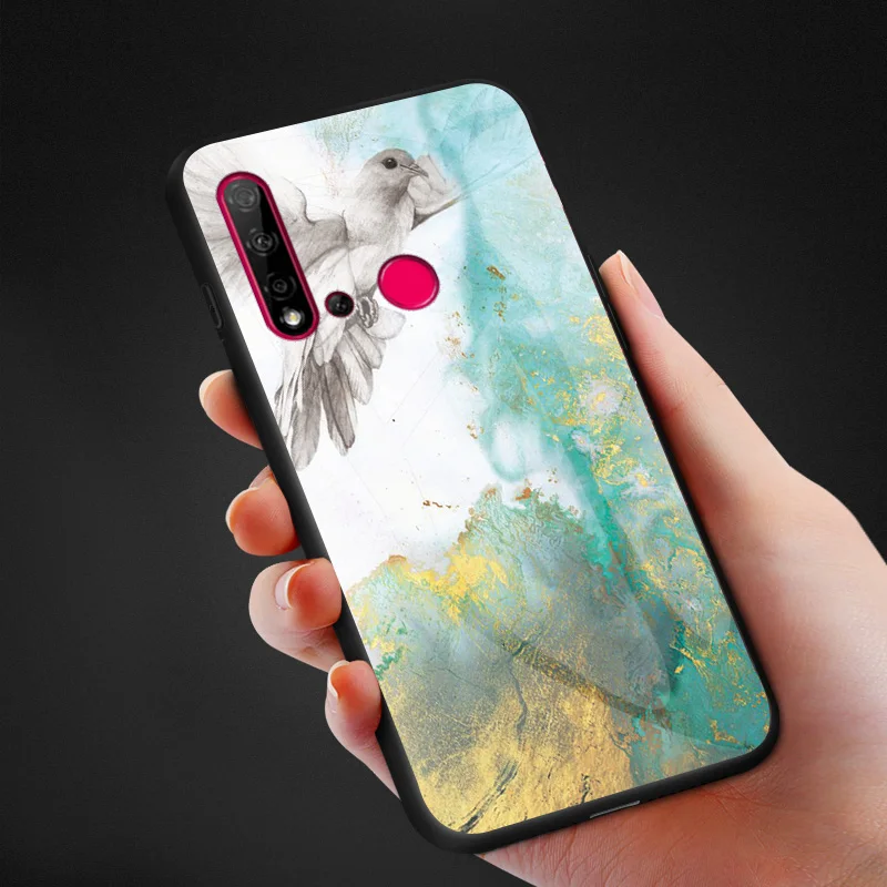 Модный чехол из закаленного стекла для huawei P20 Lite, мягкий силиконовый защитный чехол для телефона P20 Lite
