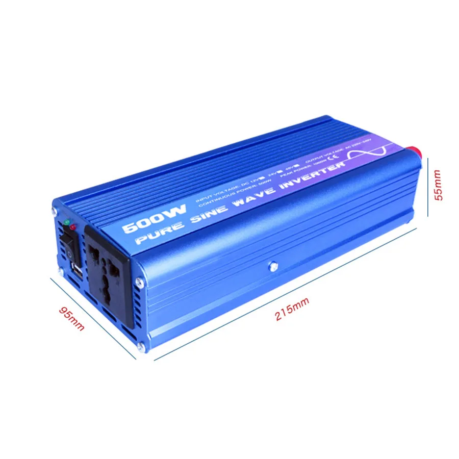 AOSHIKE 1 шт. Новый 12 В до 220 инвертор мощность 500 Вт Чистая синусоида волновой