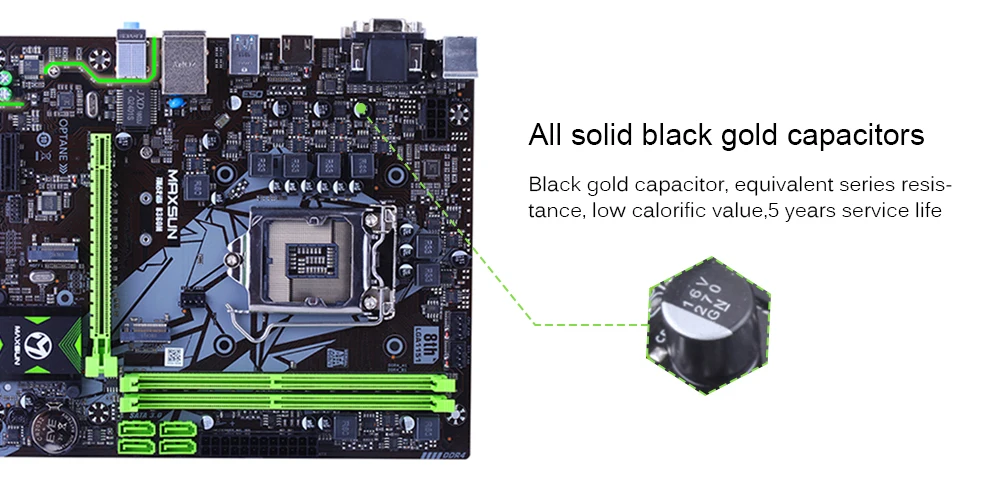 MAXSUN B360M MATX/SATA 3,1/USB3.1/M.2/Двухканальный/DDR4 Intel материнская плата аудио оптимизация/светодиодный светильник