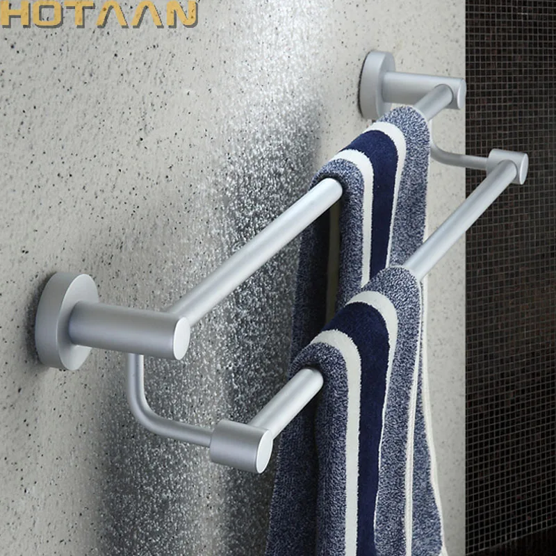 

High Quality Aluminium Bathroom Accessory,Double Towel bar,Towel Rail, Anit-Rust Round Towel Holder,Bathroom Product YT-12198
