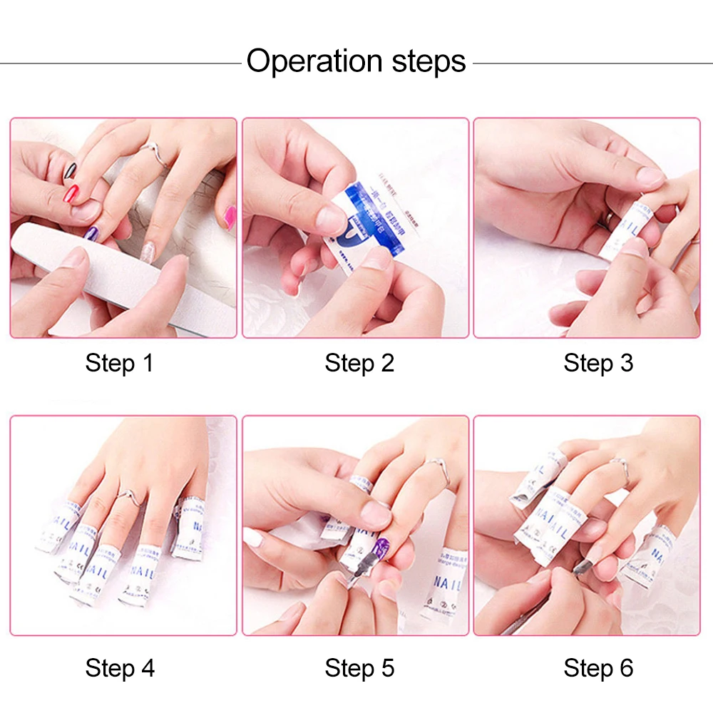 Одноразовые салфетки для снятия лака ногтей 100/200 шт.|Жидкость лака| |