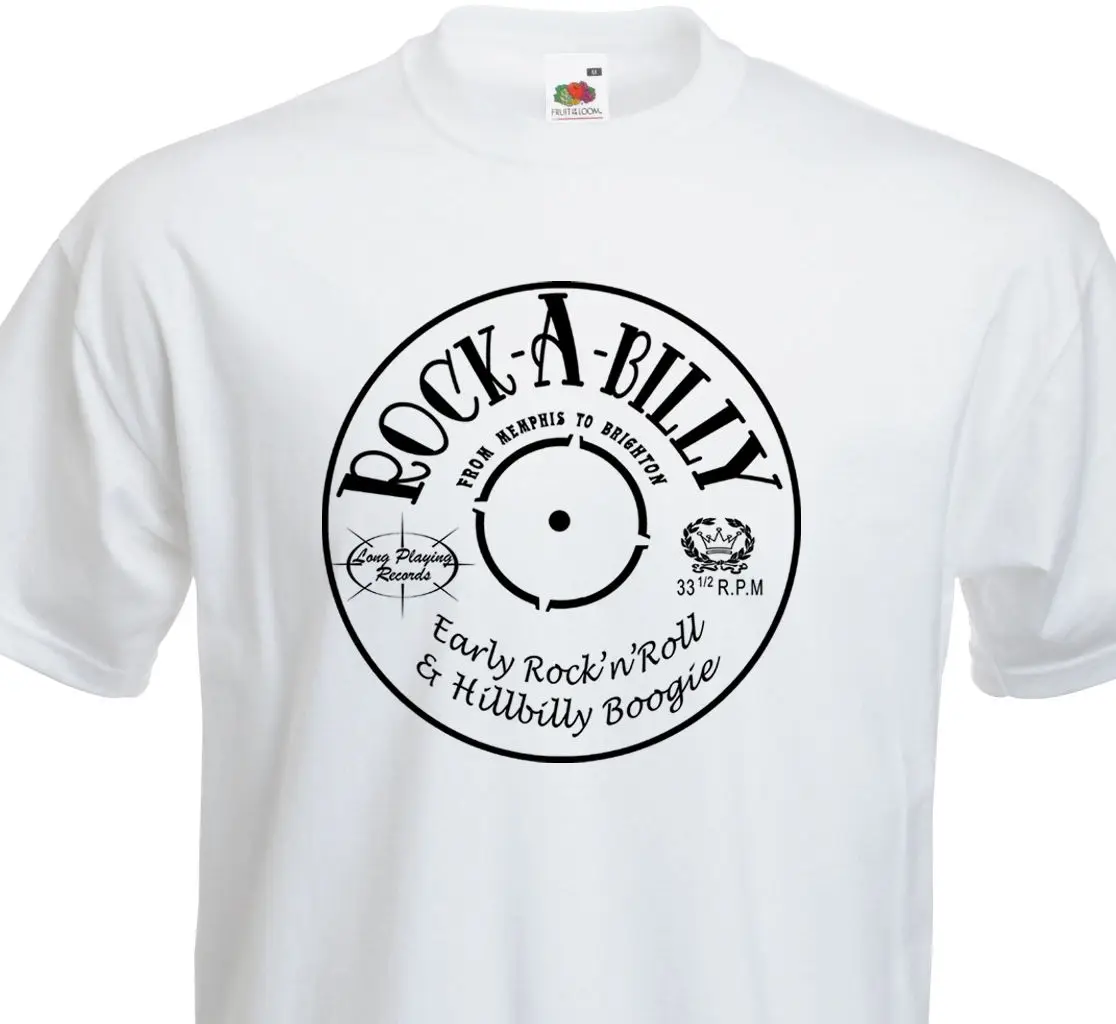 

Funny Clothing Casual Short Sleeve T-Shirt Rock-A-Billy Hillbilly Boogie & Early Rock'N'Roll 50'S 60'S Rockabilly T-Shirt