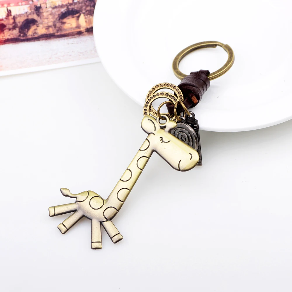 Man Woman Genuine Leather Keyring Key chain Multiple Cute Leaf Butterfly Pedant Charm Gift Car Keys Accessories on Bag | Украшения и