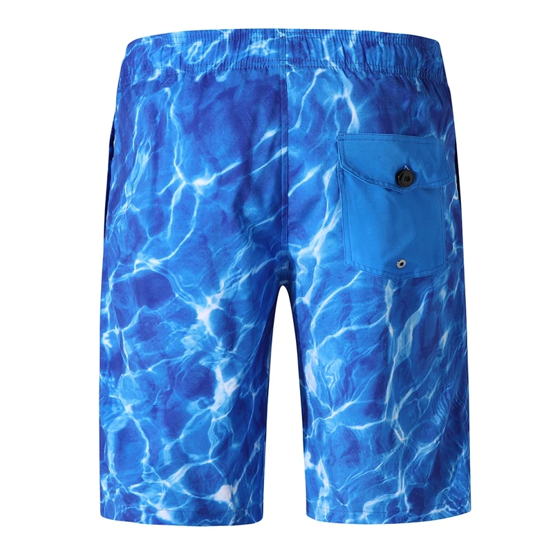 Мужские летние шорты Гавайские для пляжа с принтом в виде волн повседневные на