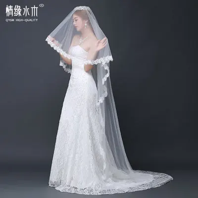 Новинка 2019 3 м белый/слоновая кость Красивая Длина собора кружевная кромка