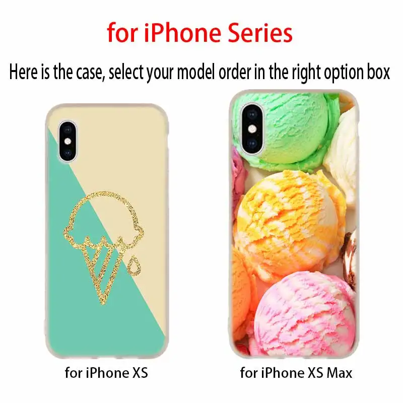 Ice cream Soft Silicone Case For iPhone 13 11 12 Pro X XS Max XR 6 6S 7 8 Plus SE 2020 Mini Cover Etui | Мобильные телефоны и