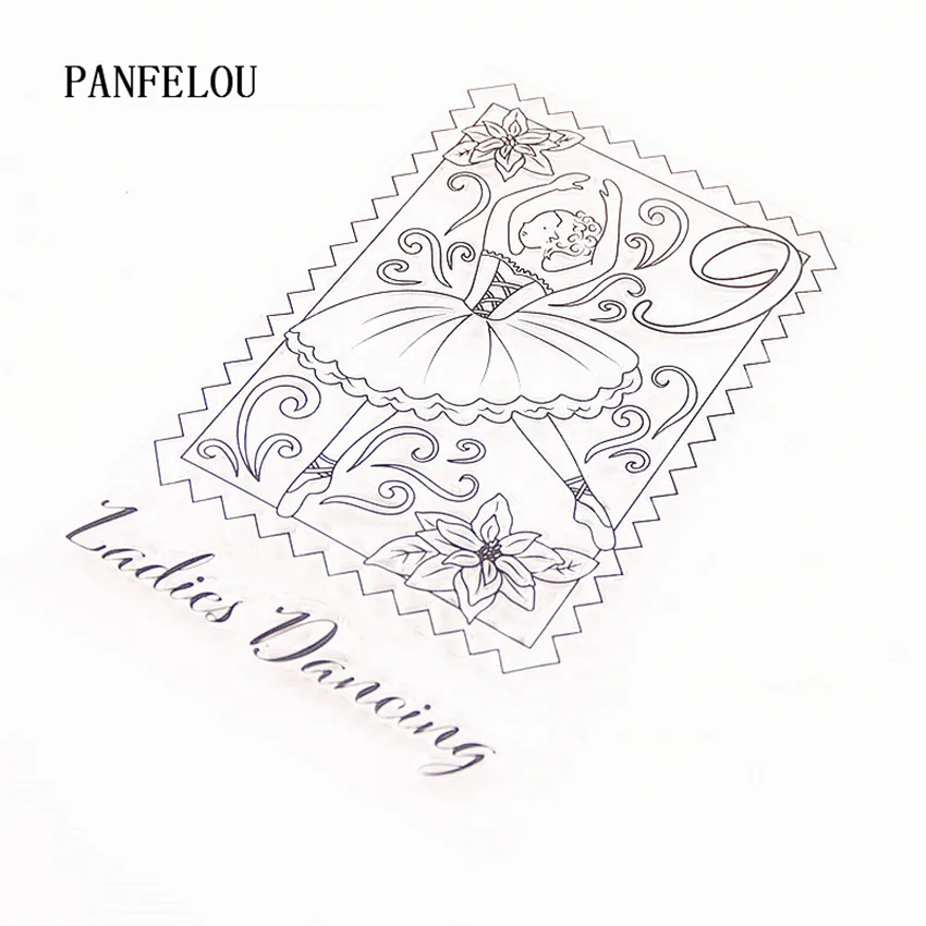 Штампы PANFELOU балерины прозрачные силиконовые резиновые штампы мультфильм для