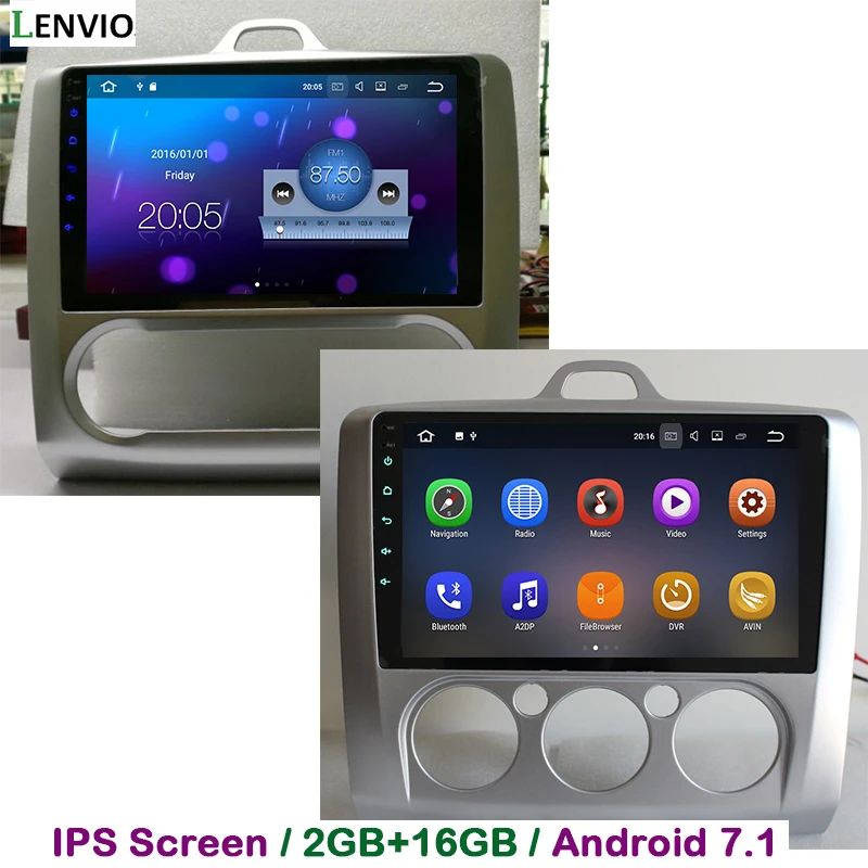 Автомобильный DVD плеер Lenvio 2G RAM Android 7 1 GPS навигация для Ford Focus 2 2006 2007 2008 2009 2010 2011