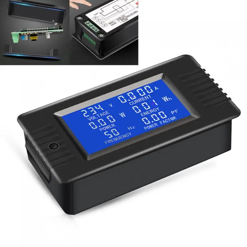 

6 в 1, однофазный цифровой амперметр, 220 В, 10 А