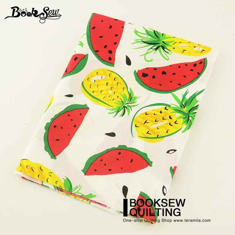 Booksew Cotton Poplin Fabric Pineapple And Watermelon Quilting Clothing Dress Bedding Home Decoration Pillows Crafts Shirt Dolls | Дом и сад