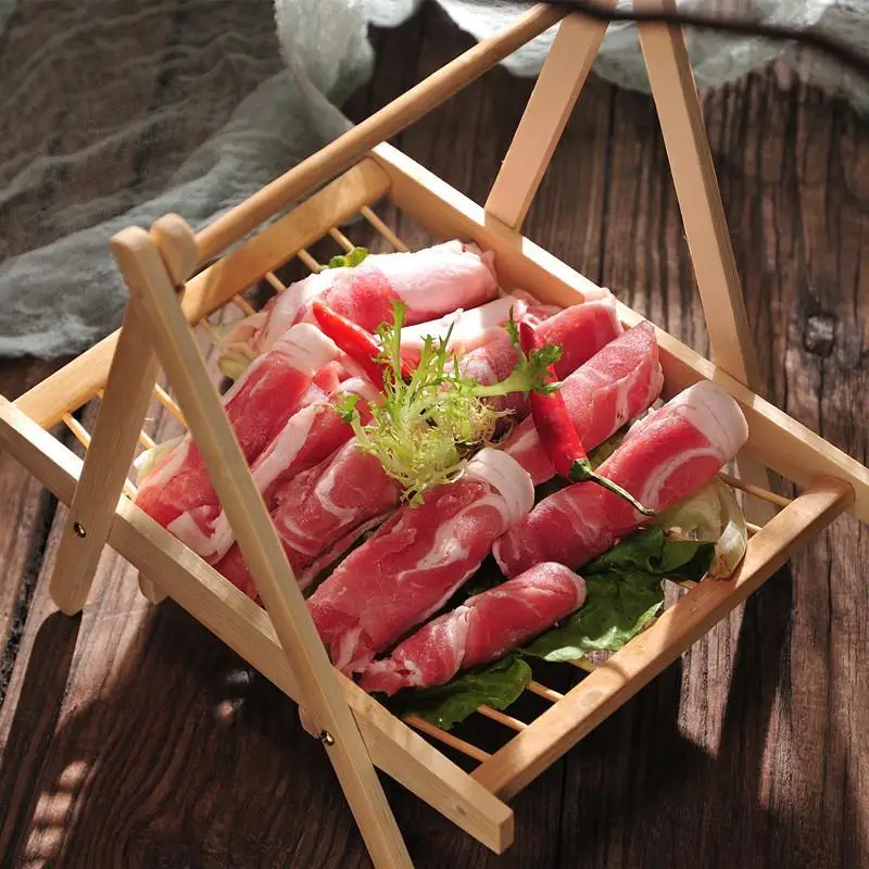 Bamboo tray goose intestines frame hot pot barbecue beef mutton shop creative duck hanging shelf hanger bacon food | Дом и сад