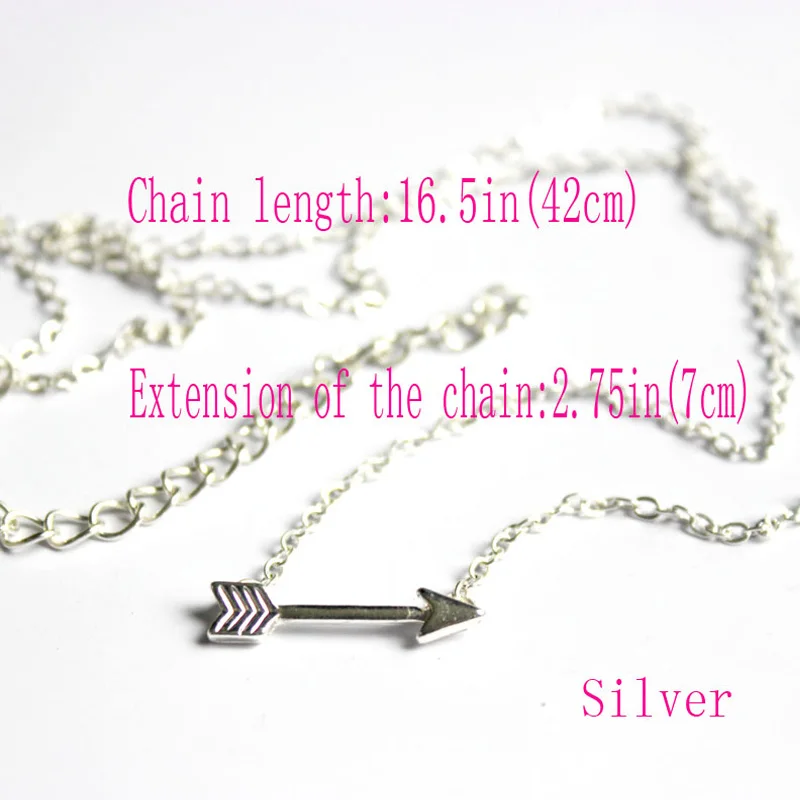 Крошечный стрелка ожерелье 5 шт. серебро минималистский амур заявление ожерелья