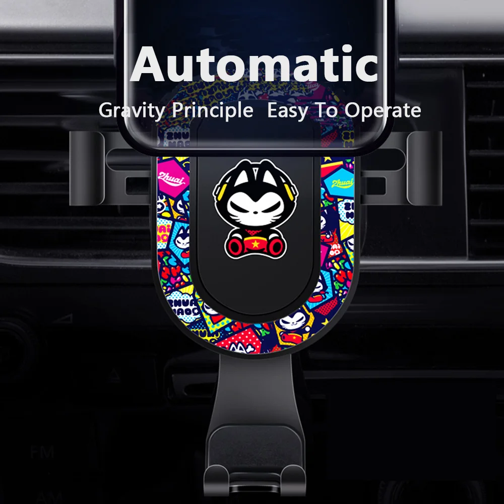 CHSKY Универсальный держатель для мобильного телефона в автомобиле с модным дизайном, автоматической блокировкой, регулируемым креплением, гравитационным держателем для вентиляции и присоской.