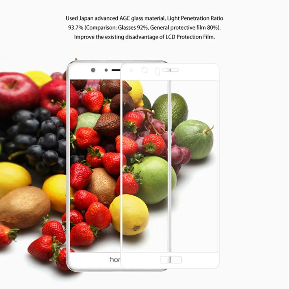 Закаленное стекло для huawei honor v8 экран протектор 3d изогнутые полное Покрытие