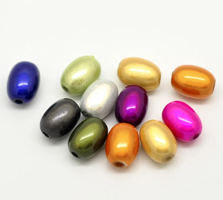 Новинка 100 смешанные чудесные акриловые овальные разделительные бусины 11x8 мм (3/8