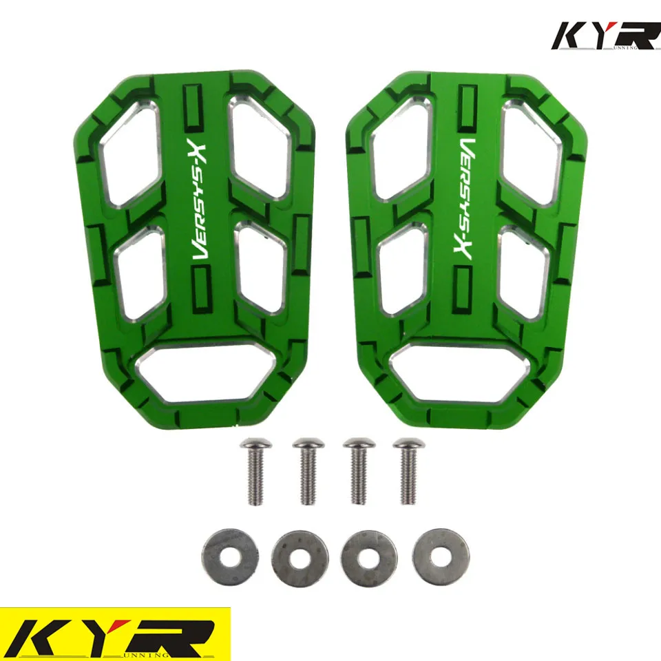 Аксессуары для мотоциклов KAWASAKI Versys X 300- CNC алюминиевый сплав расширенные педали - Цвет: Зеленый